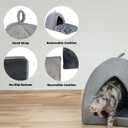 Best Pet Supplies Cat Bed for Indoor Cat, Domed Tent House with Removable Pillow, Covered Cat Cave for Small Dog, Puppies and All Breeds of Cats - Gray, 20 x 20 x H:22"