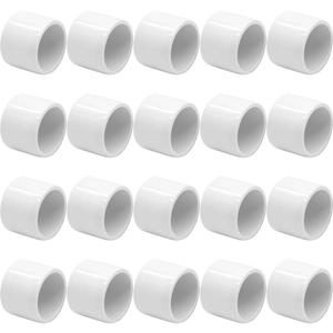 1/2" PVC Pipe End Cap Fitting,Schedule 40 Plug Adapter Connector Socket White for DIY Structure Garden Shelf (20 Pack)