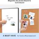 ARCOBIS Cork Board White Board Combo, 36 x 24 Inch Bulletin Board, Magnetic Dry Erase Board & Corkboard for Wall, Vision Board for Home, Office, School, Black Frame