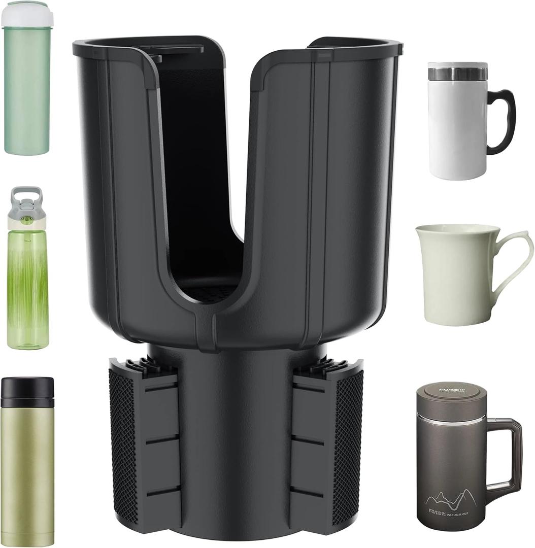 GloBosenPur Car-Cup-Holder-Expander for Car Organizer with Adjustable Base,Compatible with Yeti 20/26/30 oz Hydro Flasks Large 32/40oz, Fits Most Cup Holder, Diameter Bottles in 4.11"-4.44" (1pcs)