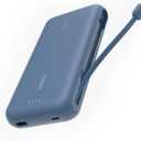 Belkin Portable Charger, Power Bank with Integrated Cable 20000 mAh 30W - Fast Charging USB C Power Delivery, iPhone Charger - iPhone 16 Series, iPad Pro, Galaxy S25 Series, & More - Blue