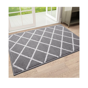 Finchitty Indoor Door Mat, Dirt Resistant and Absorbent, Low-Profile, Non-Slip, Washable Inside Floor Mats for Front Door, Back, and Entrance, 32" x 20", Grey