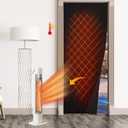 RYB HOME Thermal Insualted Door Curtain for Winter, Black Curtain Window Cover Room Dividers Noise Dampening Blanket Drafty Door for Basement Home Theater, W34 x L82 inch, 1 Panel