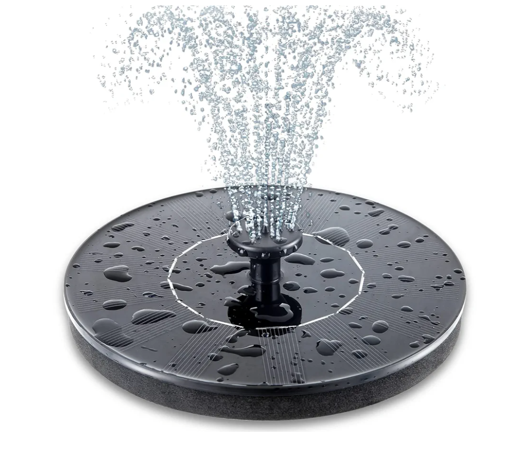Mademax Solar Bird Bath Fountains Pump, Upgrade 1.4W Solar Fountain with 6 Nozzle, Free Standing Floating Solar Powered Water Fountain Pump for Bird Bath, Garden, Pond, Pool, Outdoor Black