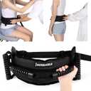 Gait Belt for Seniors, Transfer Belt with 6 Nylon Padded Handles, Medical Belt for Lifting Patients, Safety Gait Belt for Elderly Easy to Use Quick Release Buckle (Black, Short)