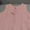 Cicy Bell Womens Bow Front Tie Tank Tops Pleated Babydoll Top Sleeveless Cute Coquette Shirt Summer Outfits (Pink, XL)