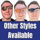 Black Leather Eye Patch with Adjustable Band and Concave Design - Comfortable Medical Eye Patch for Left or Right Eye