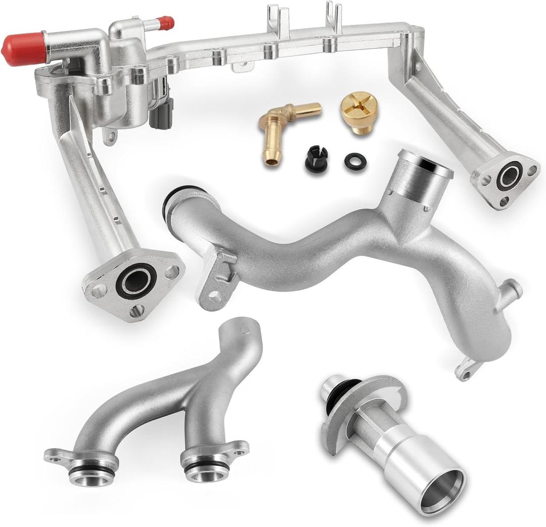 AULINK (OEM Part) LR090630 Coolant Water Pipe System Kit (Only Fit 3.0L) For 2010-2021 Land Rover LR4 Discovery Range Rover Sport Velar, For Jaguar XF XJ XE F-Type F-Pace LR092992 AJ813917 AJ813865