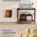 SONGMICS Solid Wood Luggage Rack, No Assembly Required, Foldable Suitcase Stand, Luggage Holder, with Storage Shelf, for Guest Room, Hotel, Bedroom, Coffee Brown URLR020K02
