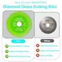 2 x 5 pcs Glass Cutting Disc for Angle Grinder, 4" X 7/8Ceramic Tile Cutter Blade, Ultra-Thin Diamond Glass Cutters Tools for Grinding Ceramic,Crystal,Wine Bottle,Tile,Jade