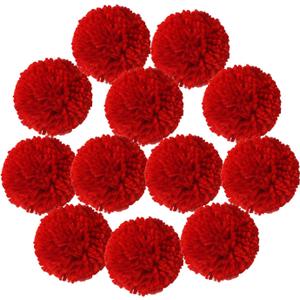 XFYUZR Yarn Pom Poms for Hats Giant Pom Pom Ball 8CM-3INCH Party Supplies Handmade Craft Decorative Accessories (Red)