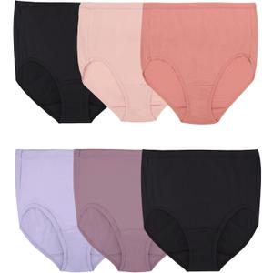 Fruit of the Loom Women's Cotton Plus Size Brief (6 Pack )