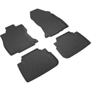 KIWI MASTER Floor Mats for 2019-2024 Subaru Forester Replace OEM J501SSJ030 All Weather Mat Front & 2nd 2 Row Seat TPE Slush Liners Black
