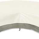 Okcool Outdoor Sectional Cover,Curved Patio Furniture Covers for 5-7 Seater Outdoor Furniture Couch,190"(Back Arc Length) / 126"(Front Arc Length) x 32"(Deep), White&Grayish Green