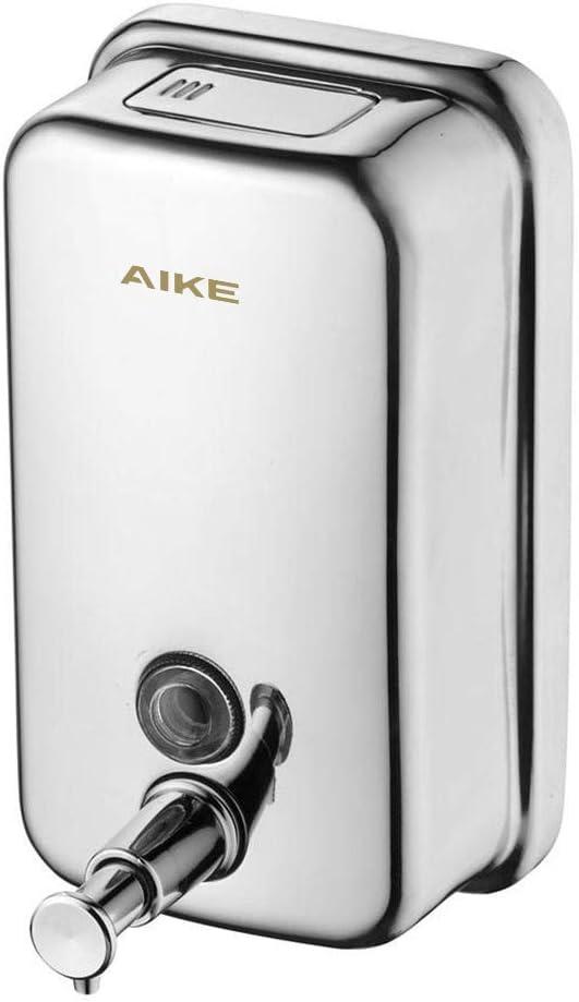 AIKE Polished Stainless Steel Wall Mount Pump Soap Dispenser Polished 17 fl.oz. AK1001