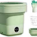 Portable Washing Machine,Mini Washer,16L Upgrade Mini Laundry Machine with Spin Basket,Deep Clean Baby Clothes,Underwear,Socks,Small Pet clothes; Ideal for RV, Dorm, Camping(Green)