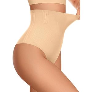 OEAK Tummy Control Shapewear for Women Seamless Girdle High Waisted Body Shaper Underwear Panty Smooth Under Dress Shapewear, Medium, Sand