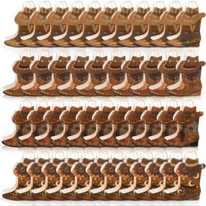 Fasmov 40 Pcs Cowboy Boots Paper Bags, Western Theme Party Decorations Favors Wild West Kraft Gift Bag with Handles, Cowboy Boot Hat Goodie Bag for Cowboy Birthday Baby Shower Party Supplies