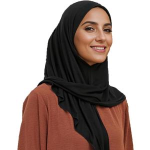 Ready to Wear Hijab Scarf for Women Instant Hijab Soft Head Wraps for Women (Black)