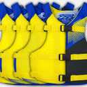 Stohlquist Universal Fit Adult Life Jacket PFD (4 Pack) Coast Guard Approved, for Men and Women 90+ lbs, Lightweight Neoprene and Adjustable, Ideal for Boating, Kayaking & Water Sports Size: Child. 30-50lbs
