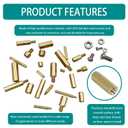 Raogoodcx 360pcs M2 M3 M4 Male Female Brass Spacer Standoff Screw Nut Assortment Kit with Box