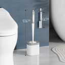 Holaloha Toilet Brush, 3 Pack Toilet Brush and Holder Set Bathroom Accessories, Toilet Bowl Brush and Holder with 3 Crevice Brush for Bathroom, Toilet Scrubber Brush (White)