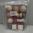 12 Pcs Burlap Christmas Ball Ornaments, 3.15 Inches Rustic Buffalo Plaid Christmas Tree Ornaments, Natural Jute Farmhouse Decorations for Xmas Tree, Holiday, Party