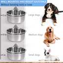 Raised Large Dog Bowls Wall Mount Pet Bowl, Collapsible Elevated Pet Bowl for Dog Cat Chicken Coop - 8 Cups / 2 Quart