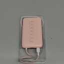 Slim Portable Charger Power Bank 10000mAh Fast Charging, Compact Battery Pack with Built-in USB C Cable, Lightweight Travel Essential Compatible with iPhone 17 16 15, Samsung, Android - Pink