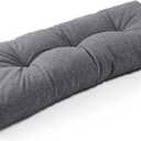 SUNROX LokGrip Non Slip Tufted Memory Foam Bench Cushion, FadeShield Water Resistant Durable Thicken Outdoor/Indoor Bench Seat Pads 36x14x4 inch, Heather Charcoal