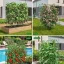 65" Cucumber Trellis for Climbing Plants Outdoor, Metal Garden Trellis for Raised Bed, Plant Support Structures with Netting for Cucumbers Tomatoes Beans Peas (67 * 17 * 65inch(L*W*H), Trellis)