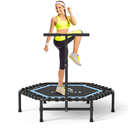 CLORIS 45'' Fitness Trampoline - Max Load 450lbs, Rebounder with Adjustable Foam Handle Indoor/Outdoor Fitness Body Exercise (Blue)