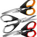 Astercook Heavy Duty Kitchen Shears with Serrated Blade, Ergonomic Handle - For Poultry, Herbs, Vegetables