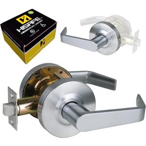 Passage Commercial Door Locks Heavy Duty Grade 2 Lever, Non-Handed, UL 3 Hour Fire Rated, ADA Compliant, Satin Chrome Finish 26D, 2-3/4''Backset, X-XG-PS-70