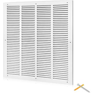 Fancat 20x20 Duct Opening | Steel Return Air Grille | Vent Cover Grill for Sidewall and Ceiling | HVAC Cold Air Intake Grille | White | Outer Dimensions: 21.75"W X 21.75", 20''Wx20''H [Duct Opening]