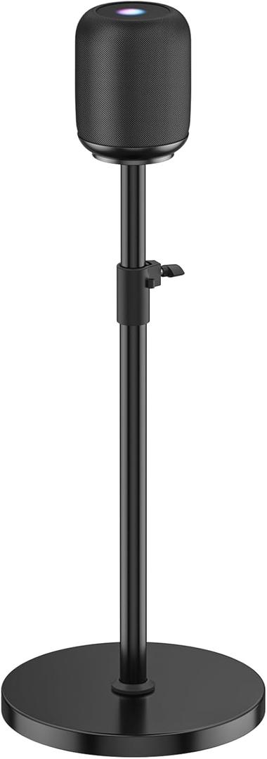 Height Adjustable Speaker Stand for Homepod 1 and Homepod 2 Stand Built-in Cable Management - Heavy-Duty Floor Speaker Stands for HomePod 1st and 2nd Generation Speakers Easy to Install, Black