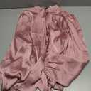 GRACE KARIN Women's Long Sleeve Satin Blouse,Mock Neck Work Silk Shirts,Dressy Tops for Business Casual Office (Large, Pink)