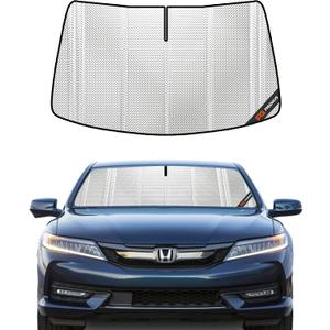 Pigenius Windshield Sun Shade for Honda Accord Coupe 2016-2017 with Automatic High Beams. Full Coverage Rearview Mirror Shade for Ultimate Protection