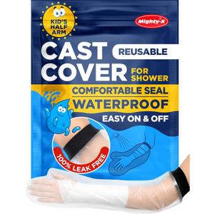 100% Waterproof Cast Covers for Shower Arm Kids - Tight Seal - Reusable Child Half Arm Cast Protector - Hand, Wrist, Elbow, Forearm - After Surgery Bandage & Dressing Bag Sleeves for Wounds & Burns