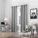 Sun Zero Cyrus Thermal 100% Blackout Grommet Curtain Panel Pair (40"W x 63"L (Pack of 2), Silver Gray)
