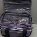 Large Sewing Supplies Organizer, Double Layer Sewing Storage Organizer with Two Detachable Dividers, Travel Sewing Bag Organizer with Shoulder Strap for Accessories, Purple, (Bag Only)