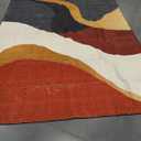 Baegopa Red Black Area Rug 8x10 Washable Large Gold Rugs for Living Room | Abstract Modern Beige Soft Non-Slip Low-Pile Carpet for Bedroom Game Playroom Nursery Dorm Apartment Backyard Porch Decor