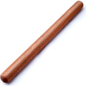 Aisoso French Rolling Pin, 17.7 Inches Wood Rolling Pin for Baking Extra Long Thickened, Classic Wooden Dough Roller for Fondant Pizza Pie Crust Cookie Pastry, Essential Kitchen Utensil, Brown