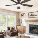ZMISHIBO 42 Inch Ceiling Fan with Light, App&Remote Control, Flush Mount Low Profile, Dimmable 20W LED Light, Quiet Reversible Motor for Bedroom, Living Room, Apartment, Brown