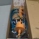 Dog Stakes for Outside Heavy Duty Hold up to 350Lbs Large Dogs Tie Out Tether Leash Chain for Yard Screw in Ground Anchors 17inch with Buffer Rope, 25 FT Steel Cable (Orange)