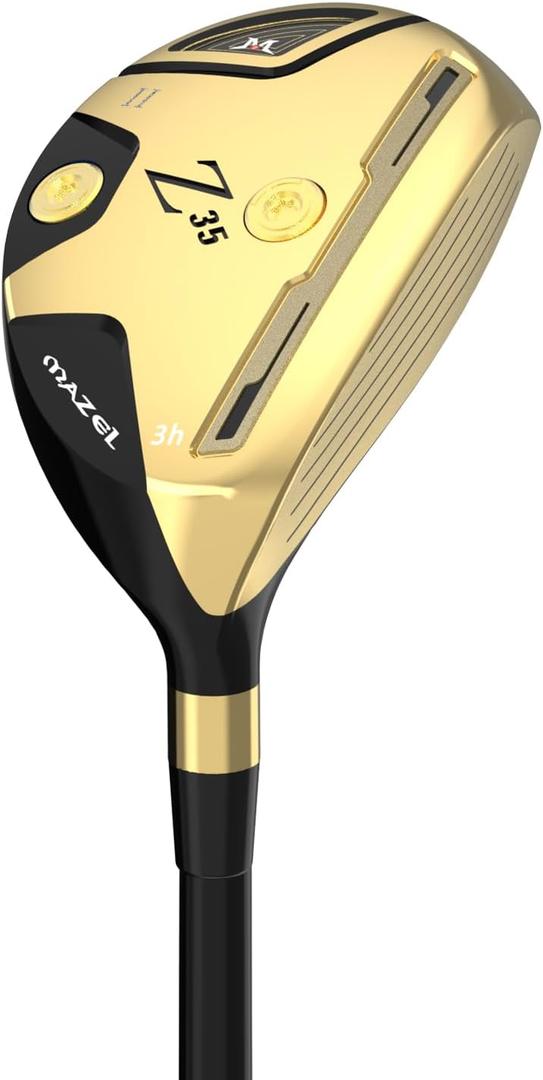 MAZEL Rescue Hybrid Golf Clubs for Men - 3, 4, 5 Hybrid for Right Handed Golfers, Regular/ Stiff Flex Graphite Shafts (Graphite(Gold, Z35 II), 3 Hybrid, Regular, Right)