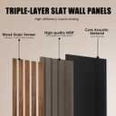 4 Pack Wood Panels for Wall - 47.2"×23.6" Wood Slat Acoustic Panels for Wall, Soundproof Panels, 3D Fluted Panels for Interior Wall Decor (Walnut)