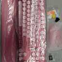 Wireless Keyboard and Mouse Combo, Cute Hot Pink Full-Size Retro Typewriter Keyboard with Round Keycaps, Magnetic Wrist Rest, Tilt Legs, 2.4GHz Cordless for Mac, Windows PC, Laptop, SABLUTE CK23