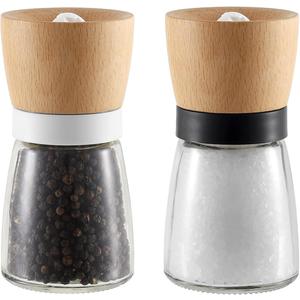 VEVOK CHEF Wooden Salt and Pepper Grinder Adjustable Coarseness Ceramic Wood Pepper Grinder Black Pepper Sea Salt Mill Grinder for Kitchen Seasoning Salt and Pepper Shaker Set Chef Gift