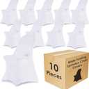 10 Pack White Spandex Folding Chair Covers, Stretch Polyester Slipcovers for Wedding, Party & Dining Chairs  Flat Front Design, Universal Fit